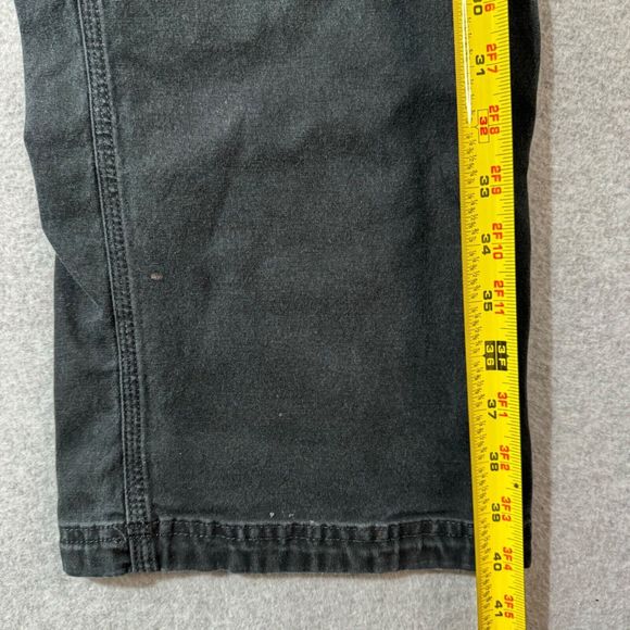 Duluth Trading Jeans Mens 38x32 Black Flex Workwear Solid Regular 5 Pocket - Picture 9 of 13